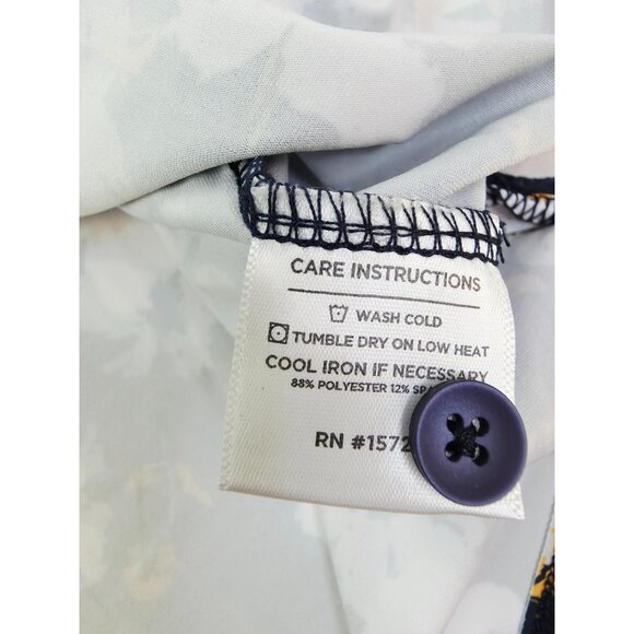 Mizzen Main Size 2XL Trim Mens Navy Floral Neck Logo Polyester Versa Polo NWT - Picture 9 of 12